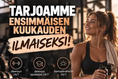 Tarjoamme ensimmäisen kuukauden ilmaiseksi